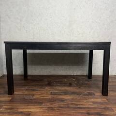 🔷🔶🔷WY14/1 IKEA イケア ダイニングテーブル エクステンションテーブル W140～W220cm 伸長式 黒 ブラック 木製 ★直接引取歓迎　🔷🔶🔷の画像
