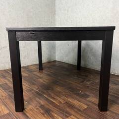 🔷🔶🔷WY14/1 IKEA イケア ダイニングテーブル エクステンションテーブル W140～W220cm 伸長式 黒 ブラック 木製 ★直接引取歓迎　🔷🔶🔷の画像