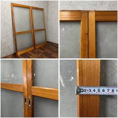 🔷🔶🔷　WY12/24【H176,5cm×W81cm】ガラス 古い 木枠 引き戸 古建具 ガラス戸 玄関戸 古民家 リフォーム DIY レトロ アンティーク★直接引取限定〇🔷🔶🔷の画像