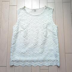 【中古品】UNIQLO　総レース　ノースリーブ　ブラウス　カット...