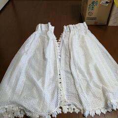 カーテン④　レースカーテン　レース縁取り　85✕90　一組2枚