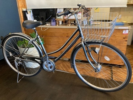 【SALE！全品防犯登録無料！チェーン新品！】 LEDオートライト　6段変速　27インチ自転車　シルバー