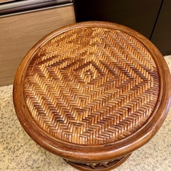 《売約済》[在庫2点 各売り]【池上店】籐 ラタン 回転スツール スツール 丸椅子 椅子 腰掛け チェアの画像