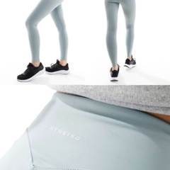 新品☆Gym King【UK8サイズ】365 leggings セージグリーン ハイウエスト レギンス ヨガ フィットネス ピラティスの画像