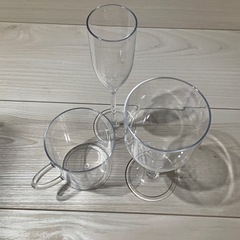 【生活雑貨】透明度が高いプラスチック・コップ・グラス・3点セット
