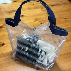 ✴︎ハンドメイド　ビニールバッグ　トートバッグ　プールバッグ　エ...