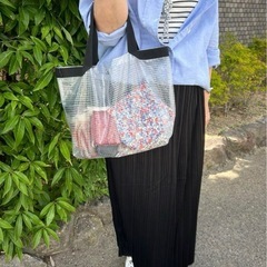 ✴︎ハンドメイド　ビニールバッグ　トートバッグ　プールバッグ　エ...