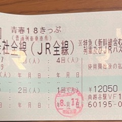 青春18きっぷ 1回使用済み(残り4回分)