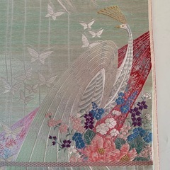 帯 正絹 玉虫色文様 着物 孔雀花蝶文 金銀糸 ピンク系　帯　成人式　孔雀　蝶々　刺繍　玉虫色　パーティー　卒業式　入学式　結婚式　の画像