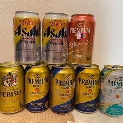 決まりました！ビール　プレモル5本　エビス1本　スーパードライ2本