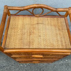 ★ 家具 ラタン 引出 4段 H93xW57xD37cm 衣類 タオル類 ランドリー 収納 籐の画像