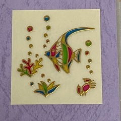 新品 未開封 うつし金蒔絵シール ステンドグラス 魚 金箔 銀座 の画像