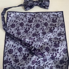 蝶ネクタイ チーフ 結婚式 新郎 タキシードの画像