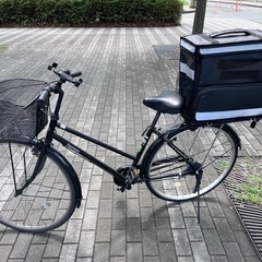 【受付一時停止中】ウーバーイーツ配達対応ママチャリ +ウバックセット(配達員副業デビューにいかがでしょうか)の画像