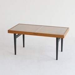 ガラス天板 天然オーク材　ローテーブル　86×43.5×40.5 