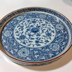 青いお皿　直径29cm