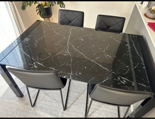 ダイニングテーブルニトリ　5点セット（Nシールド　テネルBK/DC NEW ダヴィンチ　BK）