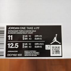 バスケットシューズ　キレイ　JORDAN ONE TAKE　29ｃｍ　箱ありの画像