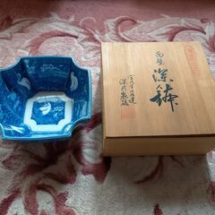 【発送不可】◆希少　宮内庁御用達　深川製磁　白鷺　深鉢　有田焼　...
