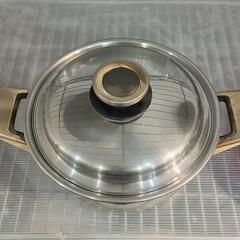 ★【タッパーウェア】両手鍋  ステンレス  フタ付き  キッチン...