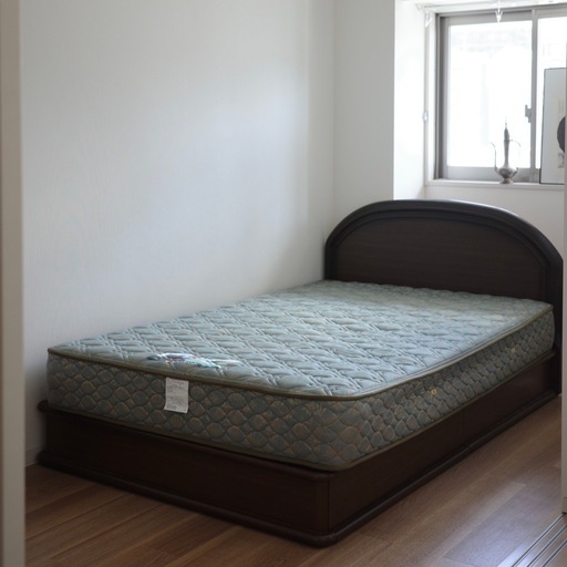 NITORI 木製 ダブルベッドフレーム 引出し×2杯付き ナチュラル