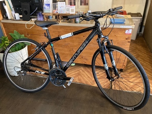 【SALE！全品防犯登録無料！CENTURION CROSS LINE50前後タイヤ・チューブ新品！】アルミフレーム　サスペンション付き　3×8速　700×32cクロスバイク　ブラック