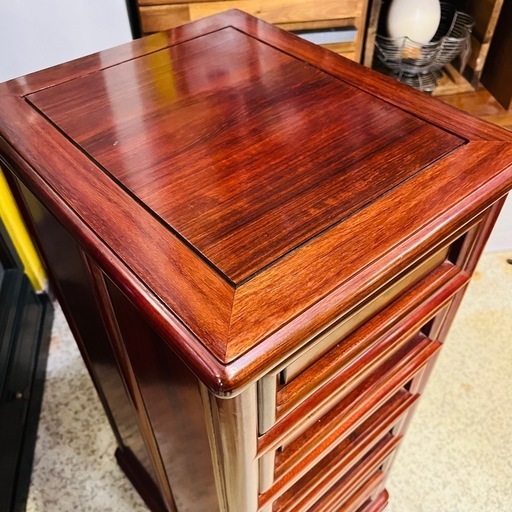 武蔵小山店】配達可！ 天然木 マホガニー材 スリムチェスト 木製 小物