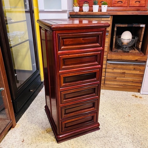 武蔵小山店】配達可！ 天然木 マホガニー材 スリムチェスト 木製 小物