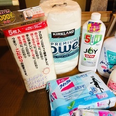 半額以下 Ｊｏｙ洗剤、モンダミン、洗濯槽クリーナー、台ふき、キッチンペーパー、トイレクイックル ８点セット まとめ売りの画像