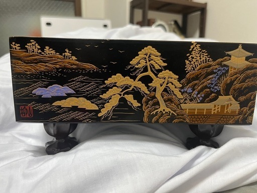 お取引中」漆芸碁盤 柳山作 囲碁 漆 蒔絵