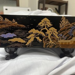 お取引中」漆芸碁盤 柳山作 囲碁 漆 蒔絵