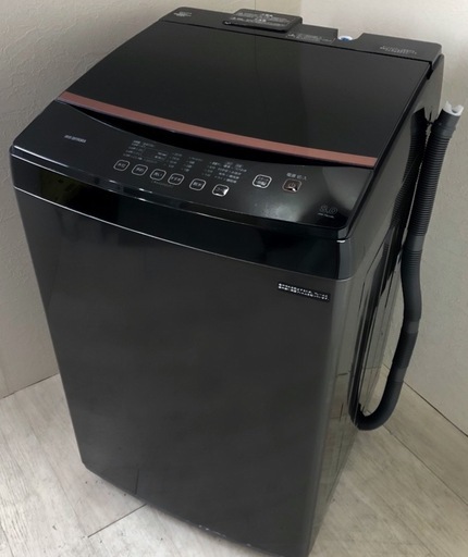 (送料無料) 2022年 極美品 8kg 洗濯機 大容量 部屋干しモード IRIS OHYAMA ①