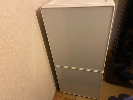 ★2017年製★良品★U-ING☆110L☆2ドア冷凍冷蔵庫☆右開き☆高級感のあるガラスドアを採用!!【UR-FG110J-W】