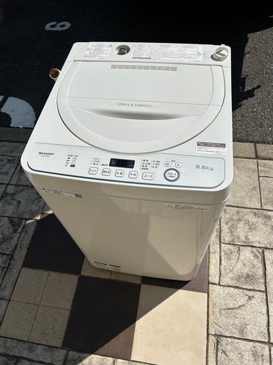 SHARP 5.5kg洗濯機　ES-GE5D-W 2020年製