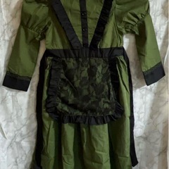 [ReliBeauty] 洋館メイド キッズ コスプレ ハロウィーン 仮装 子供 女の子 メイド服 プリンセス ドレス ワンピース コスチューム クリスマス 誕生日 プレゼント レース付 カチューシャ セット グリーン ブラック 150 の画像