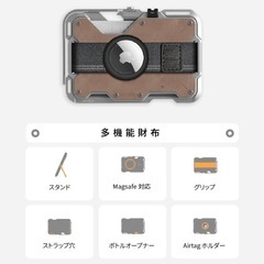 ☆お値引可能☆【美品】スマホスタンド スマホグリップ レザーメタルカードケースの画像