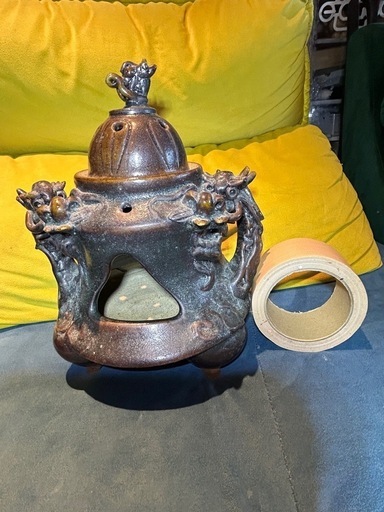 2頭龍の香炉　未使用