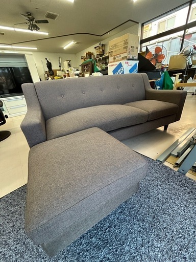 アース美原店　美品　カウチソファ　3人用　オットマン付き