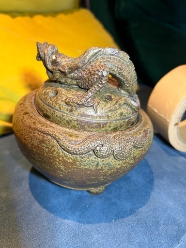 やちむん　龍　香炉　新品未使用２８年前