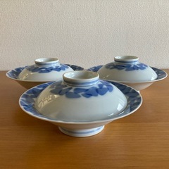 深川製磁　足付き皿(蓋付き)3セット　有田焼の画像