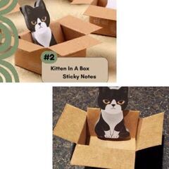 箱入りネコちゃんミニサイズ メモ帳 箱付き 付箋 ①の画像