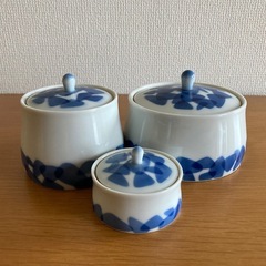深川製磁　蓋付きポット大中小セット　有田焼の画像