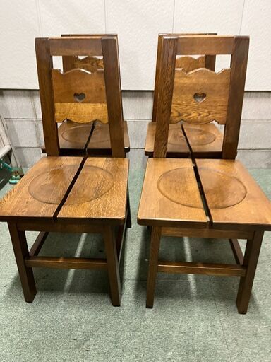 ヨーロピアンカントリー OAK HOUSE ダイニングチェア 4脚セット オーク材 おしゃれ インテリア 幅40cm×奥行55cm×高さ85cm（座高42cm）