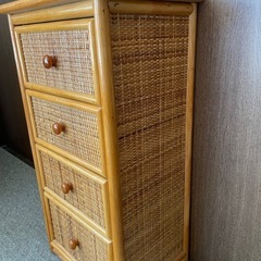 【美品】ラタンチェスト　即日お渡し可能の画像