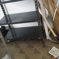 スチール棚、アイアン、グレー、８８x４６x１８０，５段棚の画像