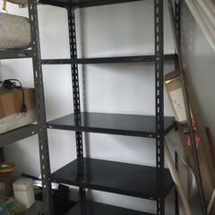 スチール棚、アイアン、グレー、８８x４６x１８０，５段棚の画像