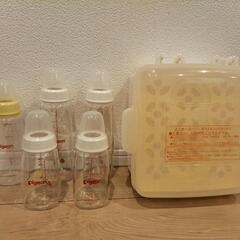 Pigeon 電子レンジスチーム消毒ケース＆哺乳瓶の画像