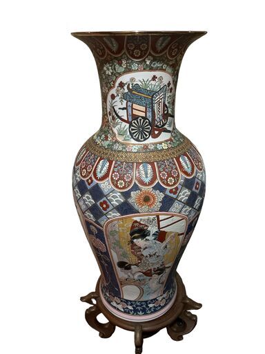 高さ120cm 大型花瓶　骨董品　変わり絵　和柄 高さ120cm 大型花瓶 骨董品 変わり絵 和柄
