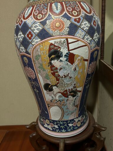 高さ120cm 大型花瓶　骨董品　変わり絵　和柄 高さ120cm 大型花瓶 骨董品 変わり絵 和柄
