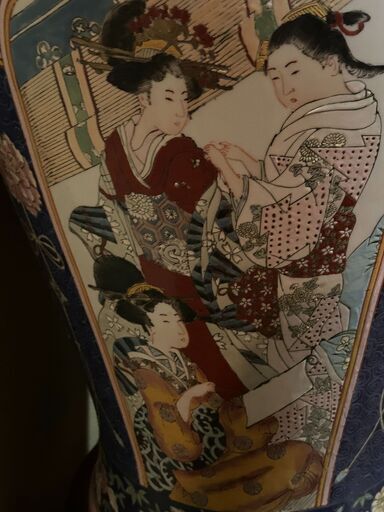 高さ120cm 大型花瓶　骨董品　変わり絵　和柄 高さ120cm 大型花瓶 骨董品 変わり絵 和柄